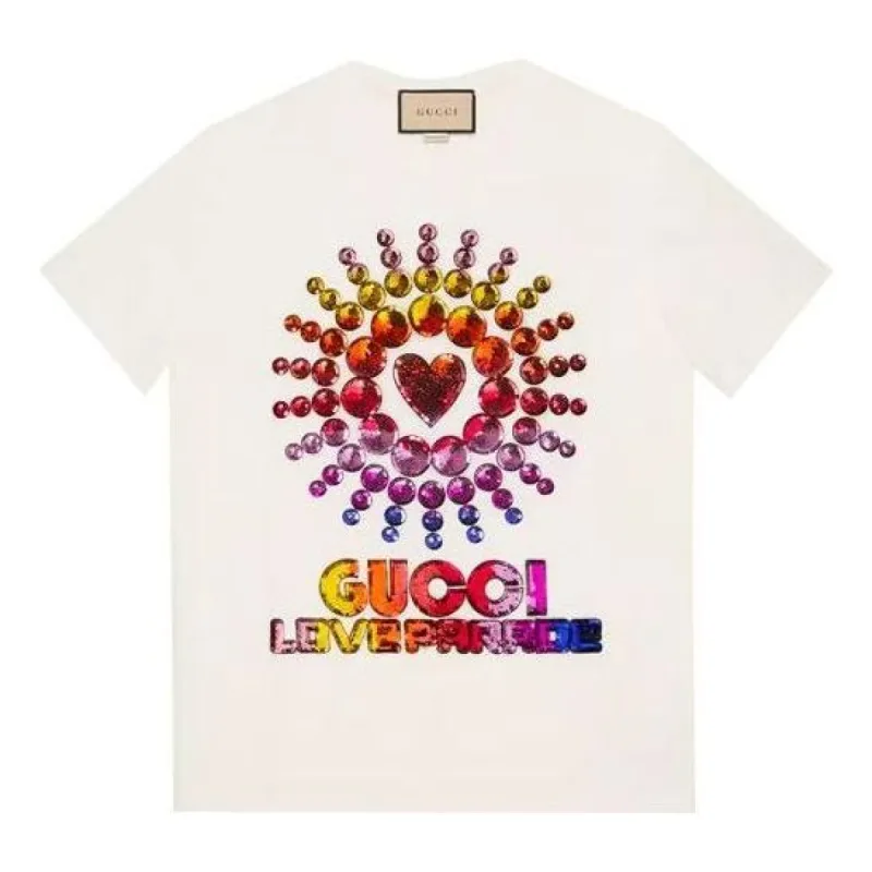 (WMNS) Gucci Love Parade T-shirt 'White Multi' 615044-XJEN4-9088 sold by KicksCrew