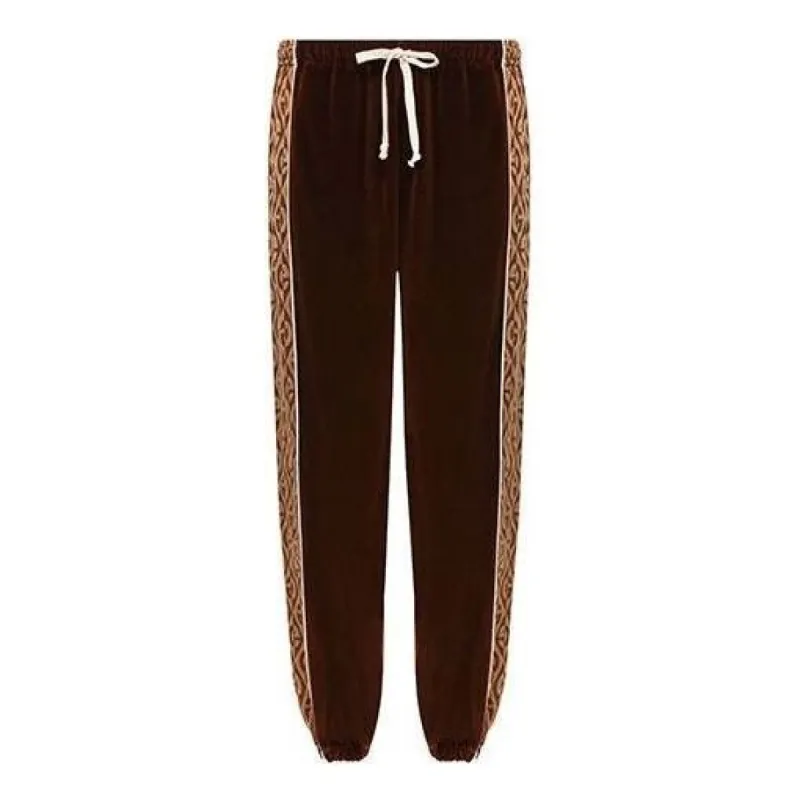 Gucci GG Rhombus Velvet Track Pants 'Brown' 595527-XJBTB-2044 sold by KicksCrew