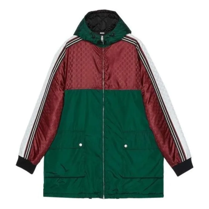 Gucci GG Jacquard Nylon Jacket 'Green Red' 590746-Z4039-6705 sold by KicksCrew