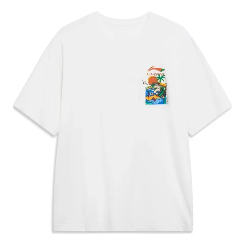 Li-Ning Logo Sportslife Casual T-Shirt 'White' AHST177-1 sold by KicksCrew