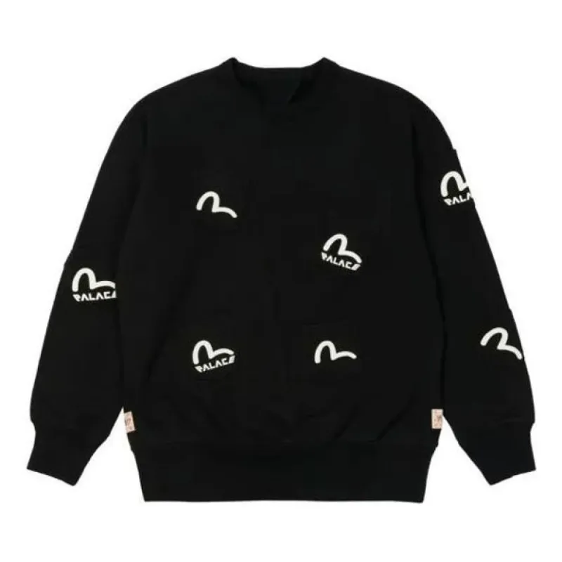 Palace X Evisu FW21 Multi Pocket Crew Sweater 'Black' P21EVCW001 sold by KicksCrew