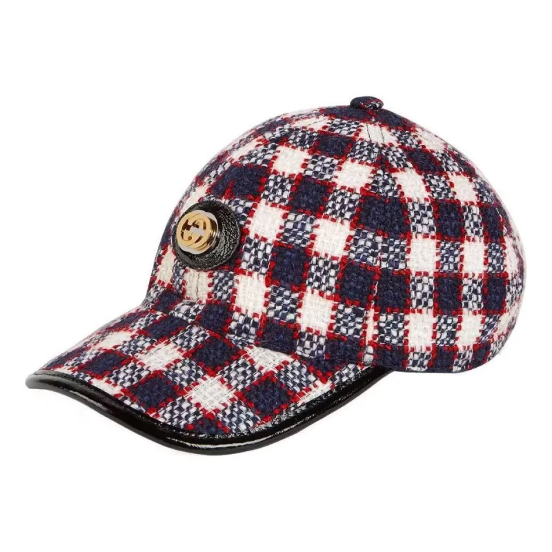 Gucci Tweed Baseball Hat 'Blue' 577822-3HH26-9060 sold by KicksCrew