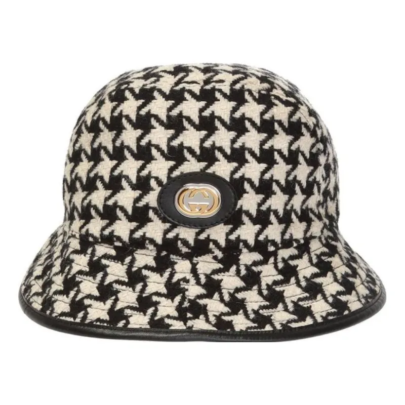 Gucci Houndstooth Fedora Hat 'Black' 577731-3HI48-9060 sold by KicksCrew