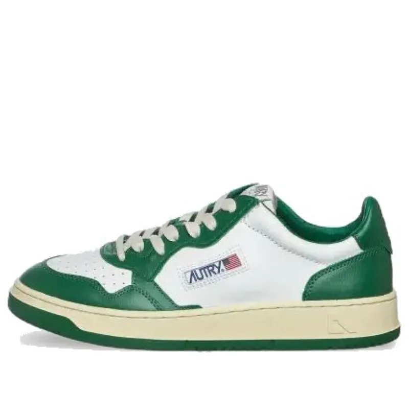 Autry Medalist Leather Low 'Green White' AULM-WB11 sold by KicksCrew