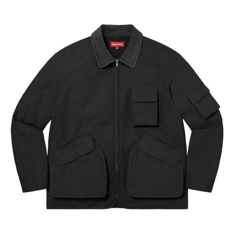 Supreme Cotton Utility Jacket 'Black' SUP-FW22-097 sold by KicksCrew