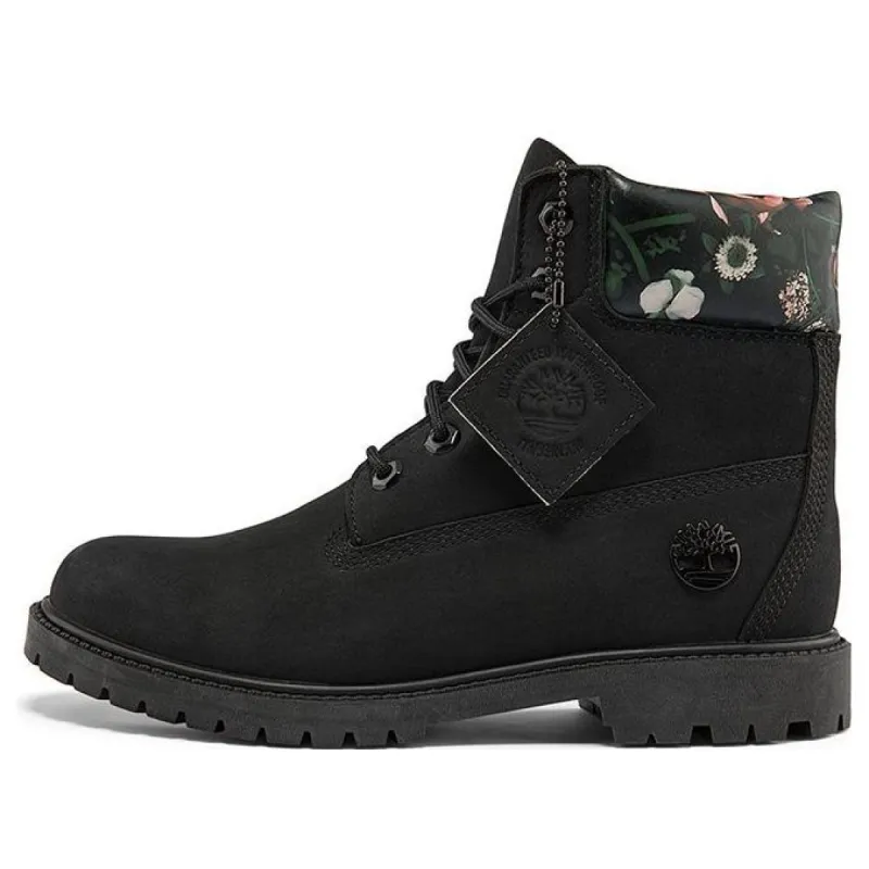 (WMNS) Timberland Heritage Cupsole Boots 'Black Nubuck with Floral' A2M7RW sold by KicksCrew