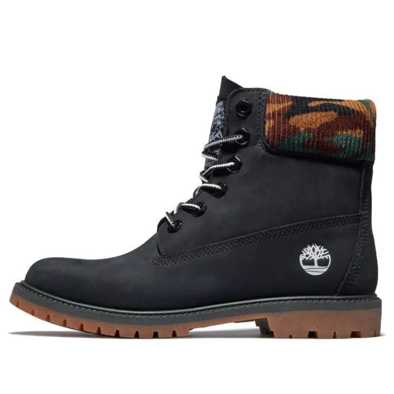 (WMNS) Timberland Heritage 6 Inch Waterproof Boots 'Black Nubuck with Camo' A2M7T001 sold by KicksCrew