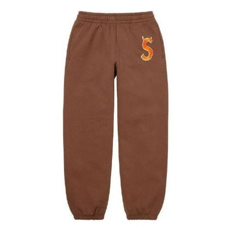 Supreme S Logo Sweatpants 'Brown Tan' SUP-FW22-023 sold by KicksCrew