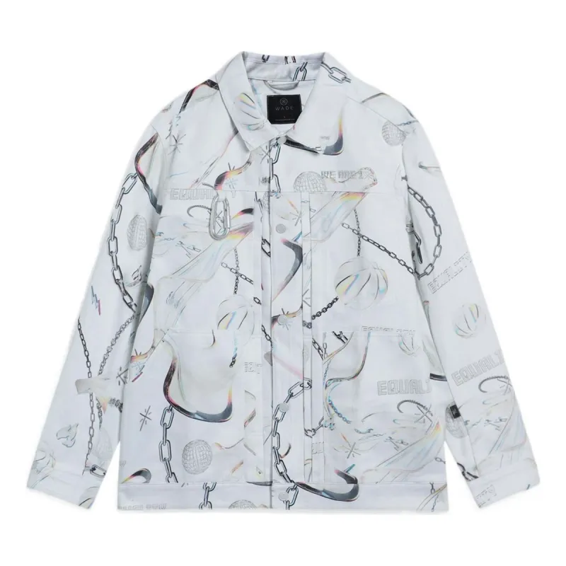Li-Ning x Glare Way Of Wade Graphic Jacket 'White Grey' AFDS475-2 sold by KicksCrew