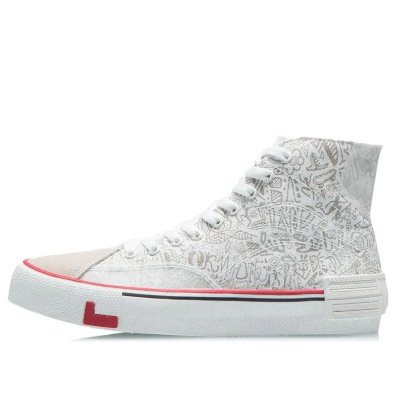 (WMNS) Li-Ning Weiwu Canvas Hi Shoes 'White Silver' AECR012-1 sold by KicksCrew