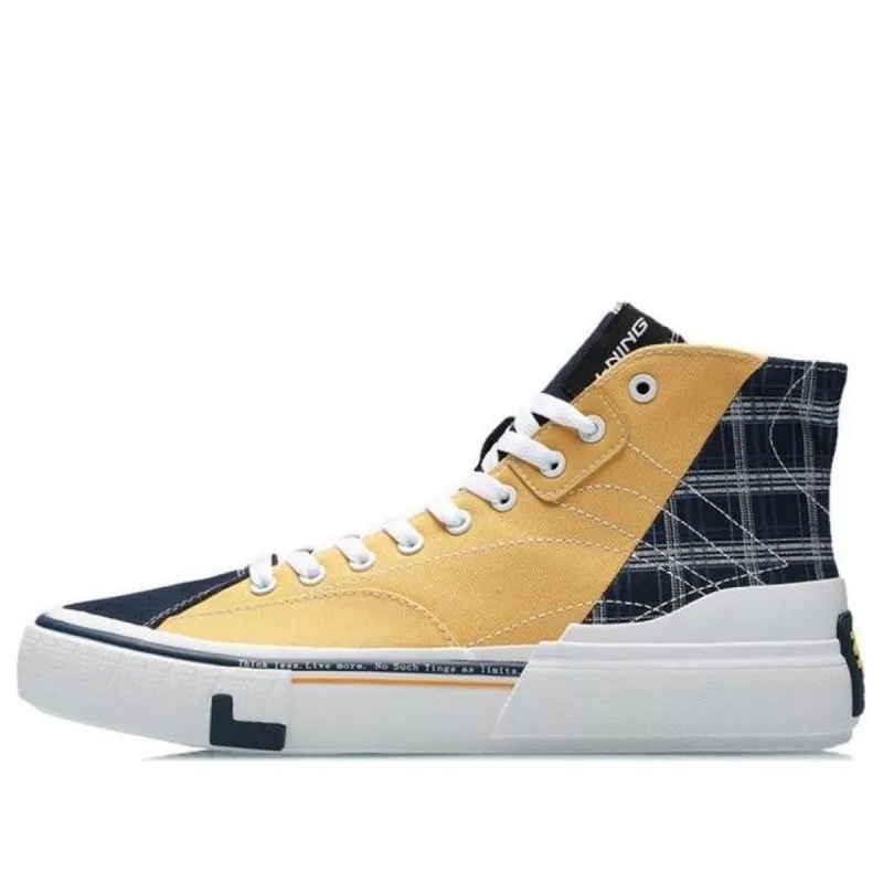 Li-Ning Weiwu Canvas HI Skate Shoes 'Yellow Black' AECR007-3 sold by KicksCrew