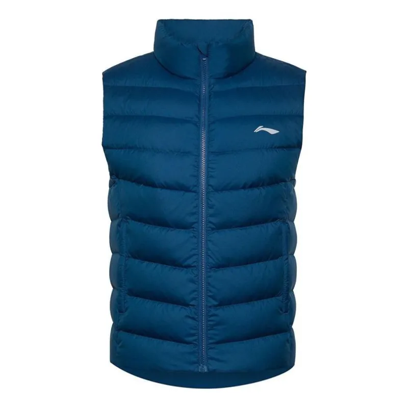 Li-Ning Logo Down Vest 'Blue' AMRQ011-8 sold by KicksCrew