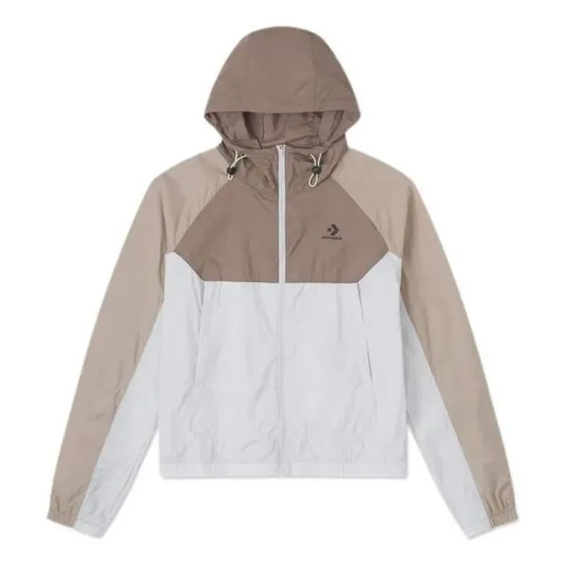 (WMNS) Converse Lightweight Windbreaker Jacket 'Beige White' 10026393-A01 sold by KicksCrew