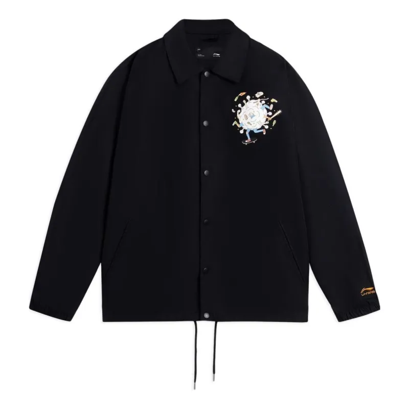 Li-Ning x Phil Hackett Graphic Jacket 'Black' AFDRA45-1 sold by KicksCrew