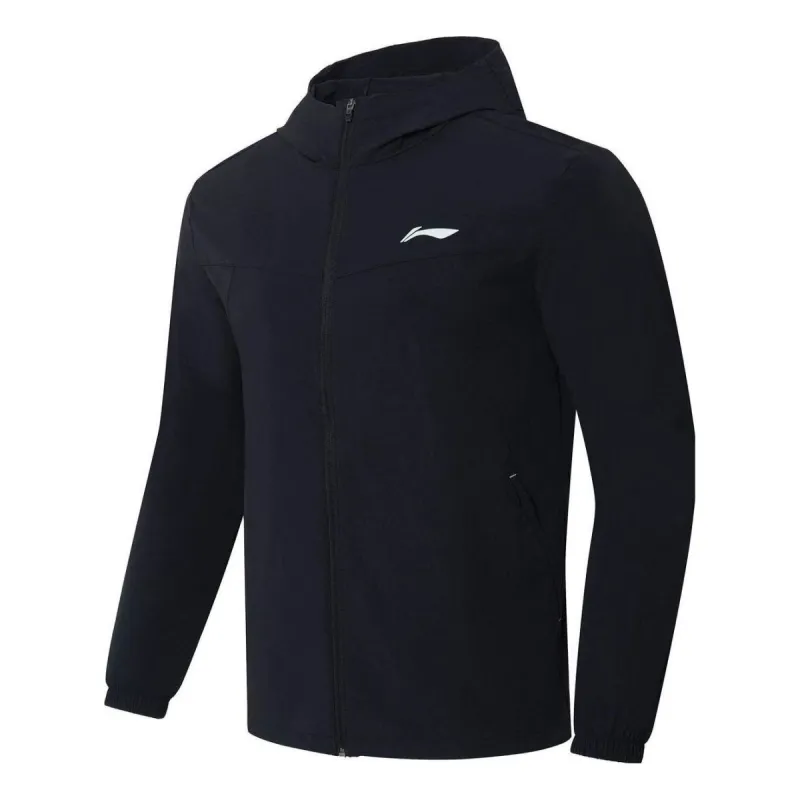 Li-Ning Logo Running Windbreaker 'Black' AFDS365-6 sold by KicksCrew