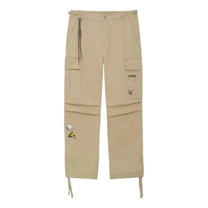 Li-Ning Skateboarding Graphic Cargo Pants 'Khaki' AKXS153-3 sold by KicksCrew
