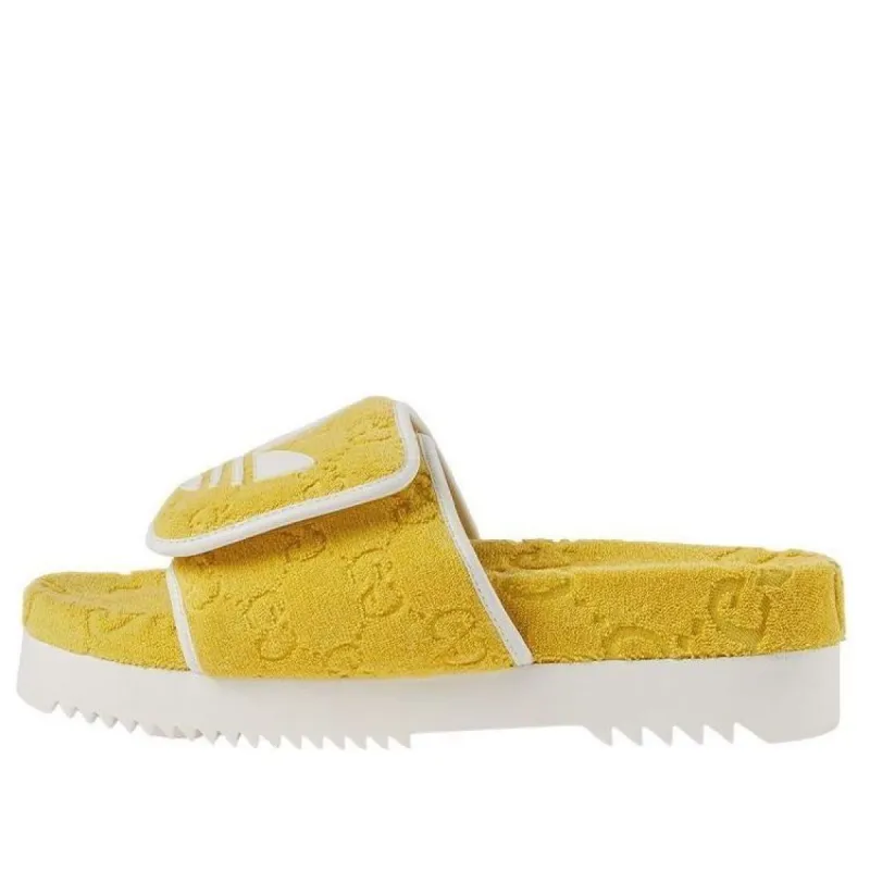 Gucci x adidas GG Platform Sandal 'Yellow Cotton Sponge' 702412-UU010-7171 sold by KicksCrew