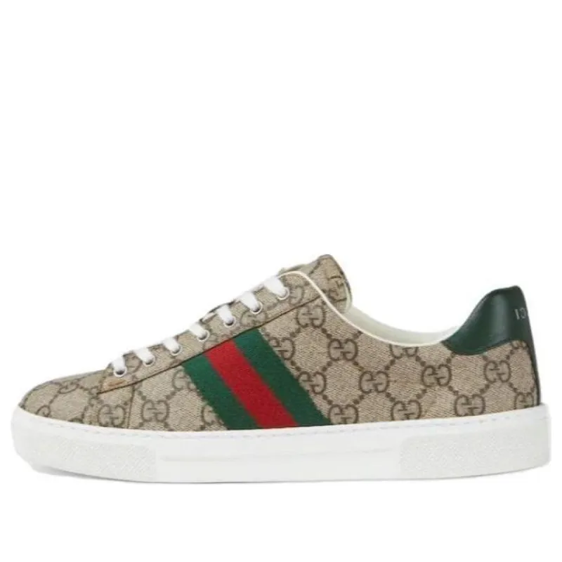 (WMNS) Gucci Gucci Ace Sneaker With Web 'Beige Ebony GG Supreme' 760774-FACMZ-9746 sold by KicksCrew