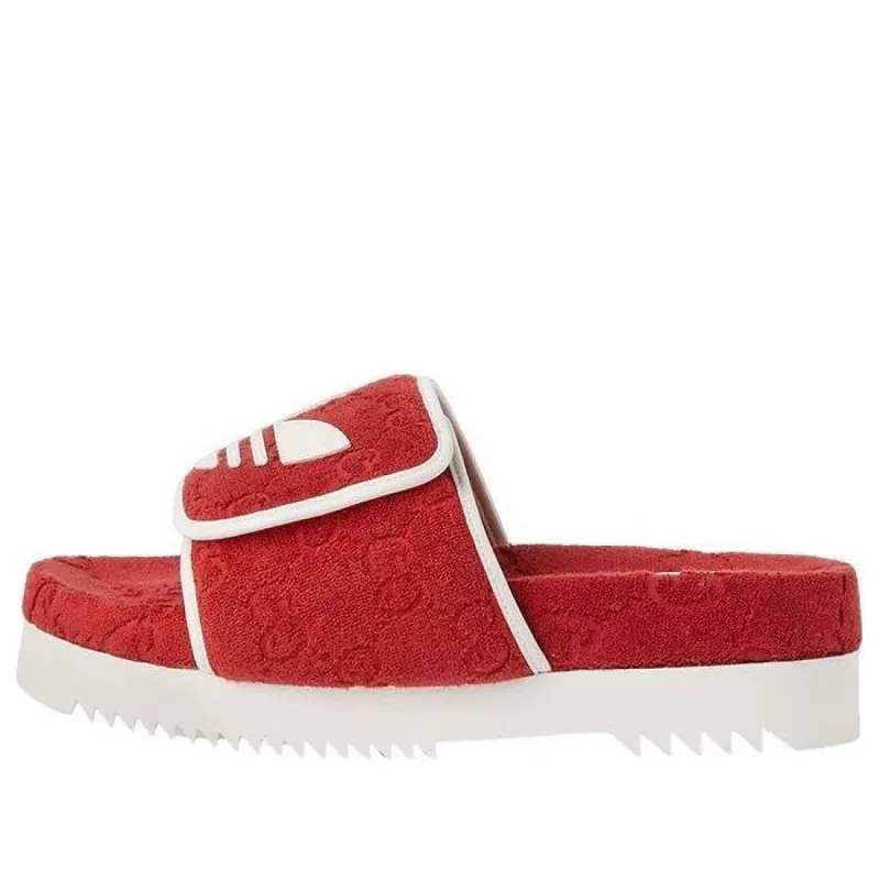 Gucci x adidas GG Platform Sandal 'Red Cotton Sponge' 702412-UU010-6560 sold by KicksCrew