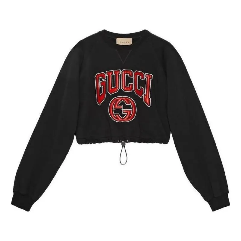 (WMNS) Gucci Jersey Sweatshirt With Embroidery 'Black' 760366-XJF0W-1043 sold by KicksCrew