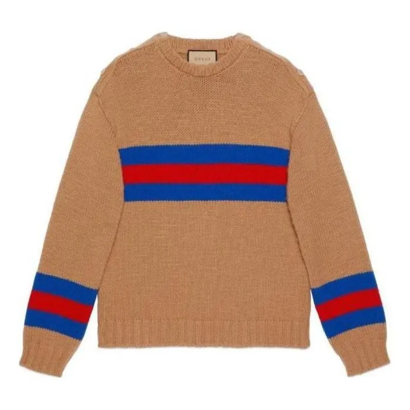 Gucci Wool Mohair Sweater With Web Intarsia 'Camel' 750841-XKDF2-2032 sold by KicksCrew