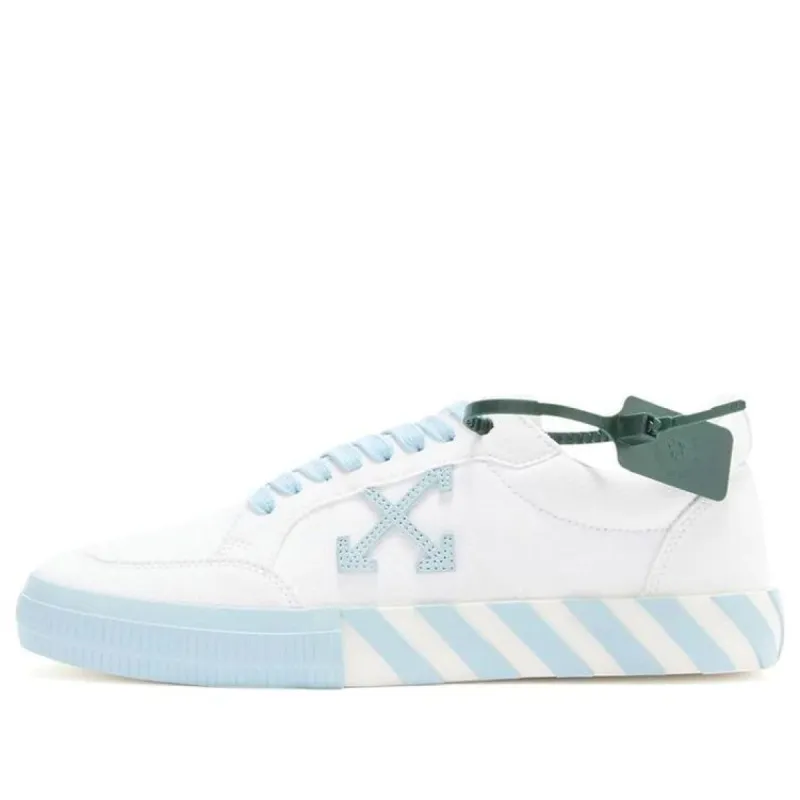 Off-White Vulcanized Low Sneaker 'White Blue' OMIA085S22FAB0010140 sold by KicksCrew