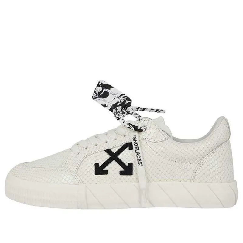 Off-White Low Vulcanized Calf Leather Sneaker 'White Black' OMIA085S21LEA0030110 sold by KicksCrew