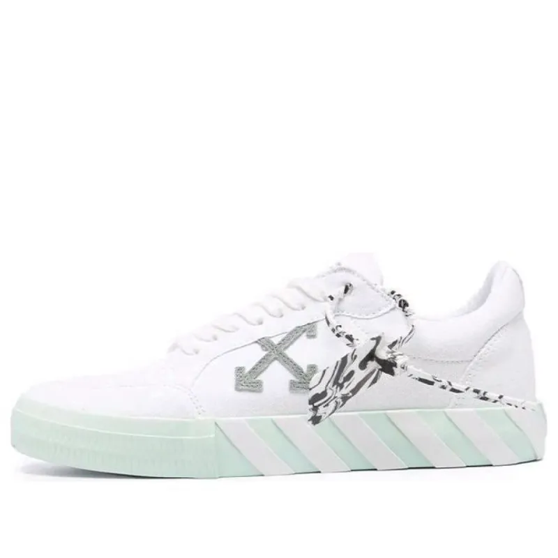 Off-White Low Vulcanized Canvas Sneaker 'White Green Orange' OMIA085F21FAB0010151 sold by KicksCrew