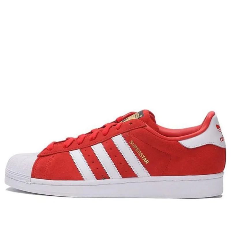 Adidas Originals Superstar Suede Shoes 'Crystal White Red' S75140 sold by KicksCrew
