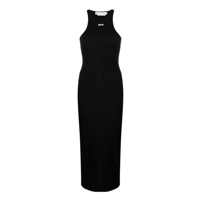 (WMNS) Off-White Off-Stamp Ribbed Dress 'Black' OWDB366C99JER0011001 sold by KicksCrew