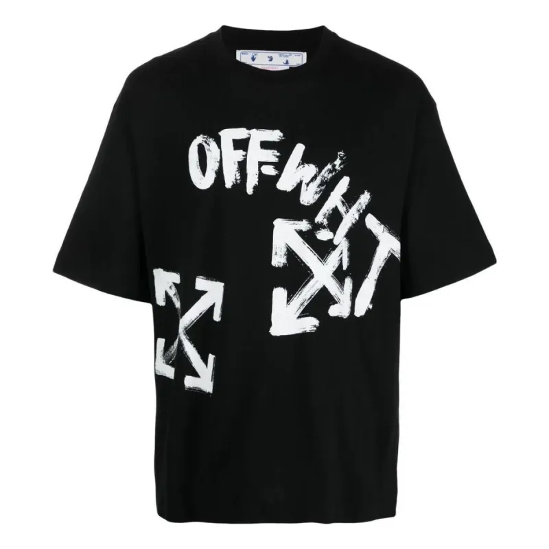 Off-White Paint Script Oversized Skate T-Shirt 'Black' OMAA120F22JER0041001 sold by KicksCrew