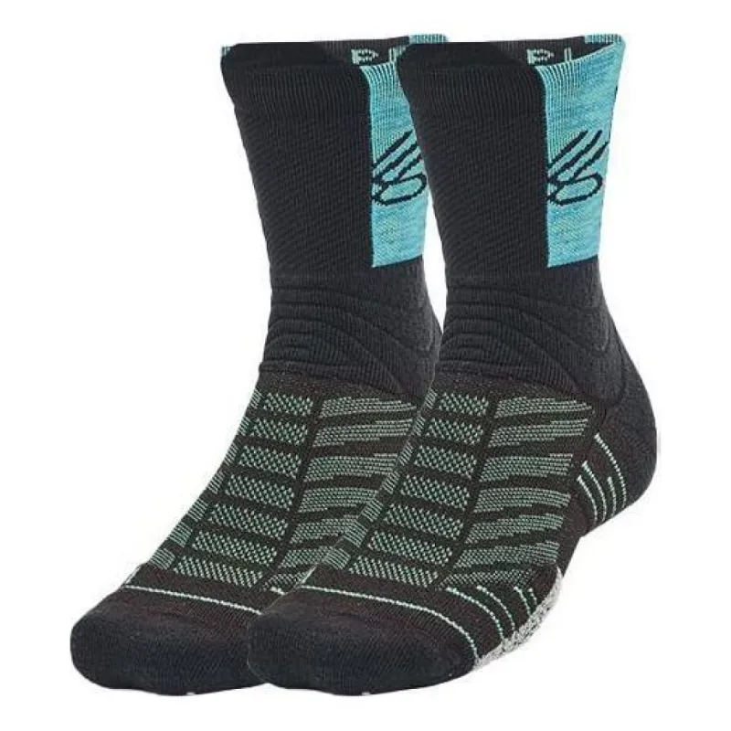 Under Armour Curry Playmaker Crew Socks 'Black Blue' 1358779-005 sold by KicksCrew
