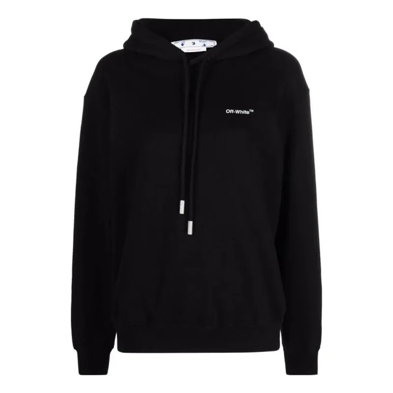 (WMNS) Off-White Diag Regular Hoodie 'Black White' OWBB032C99JER0011001 sold by KicksCrew