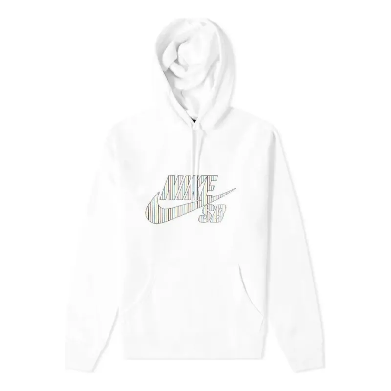 Nike SB Stripes Popover Hoodie 'White' CV0279-100 sold by KicksCrew