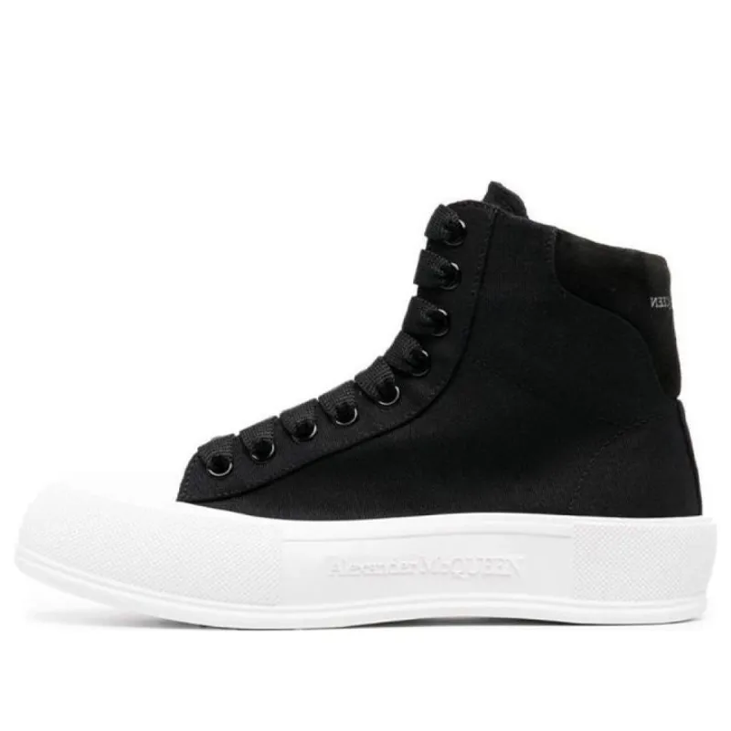 Alexander McQueen High-top Deck Plimsoll 'Black' 707681W4MV71070 sold by KicksCrew