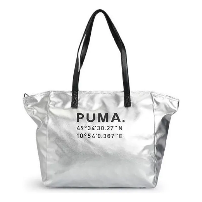 (WMNS) Puma Prime Large X-mas Shopper Bag 'Sliver Black' 076596-02 sold by KicksCrew