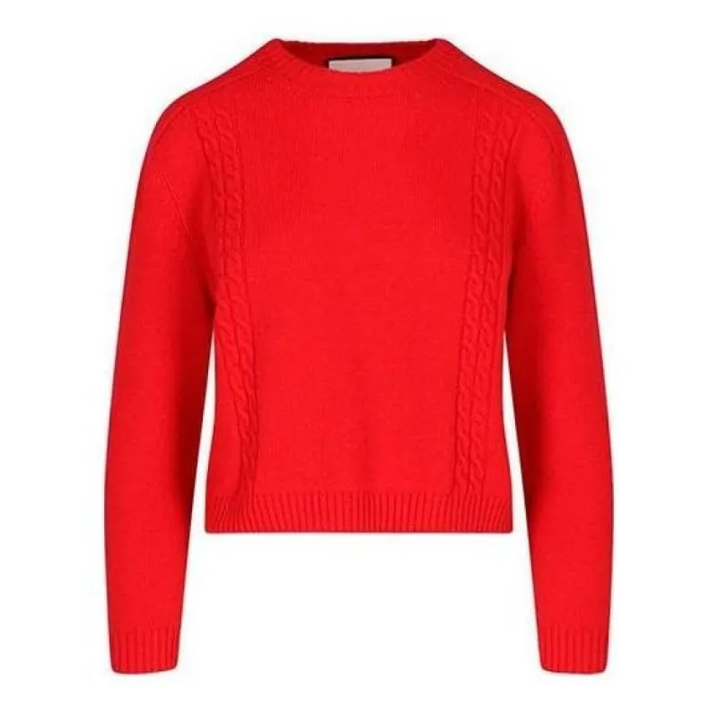 (WMNS) Gucci Knitted Wool Jumper 'Red' 609656-XKAP0-6509 sold by KicksCrew