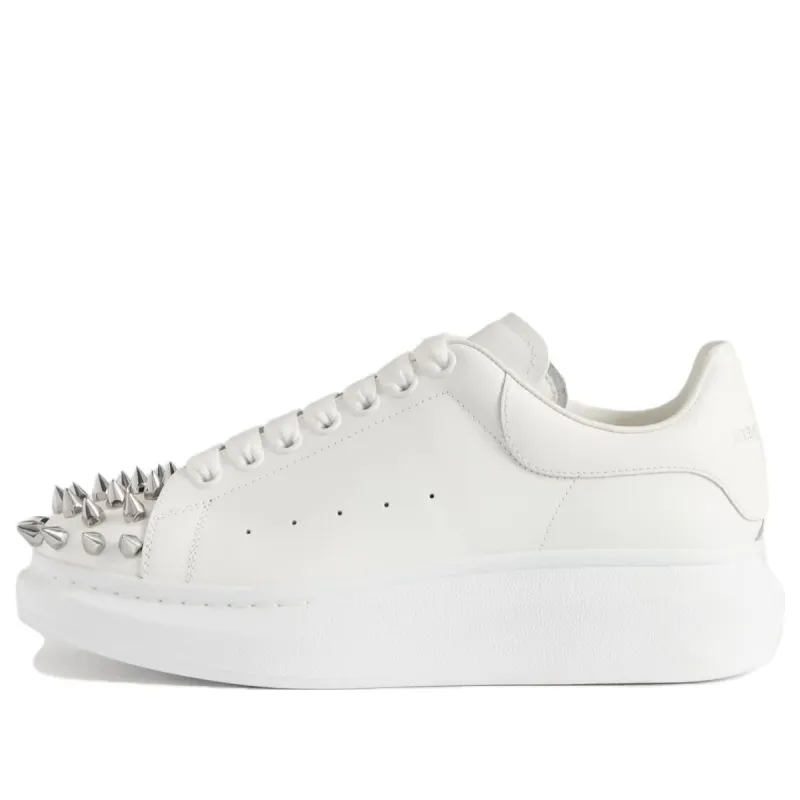 Alexander McQueen Leather Spike Larry Sneakers 'White' 705807WHTQQ9071 sold by KicksCrew