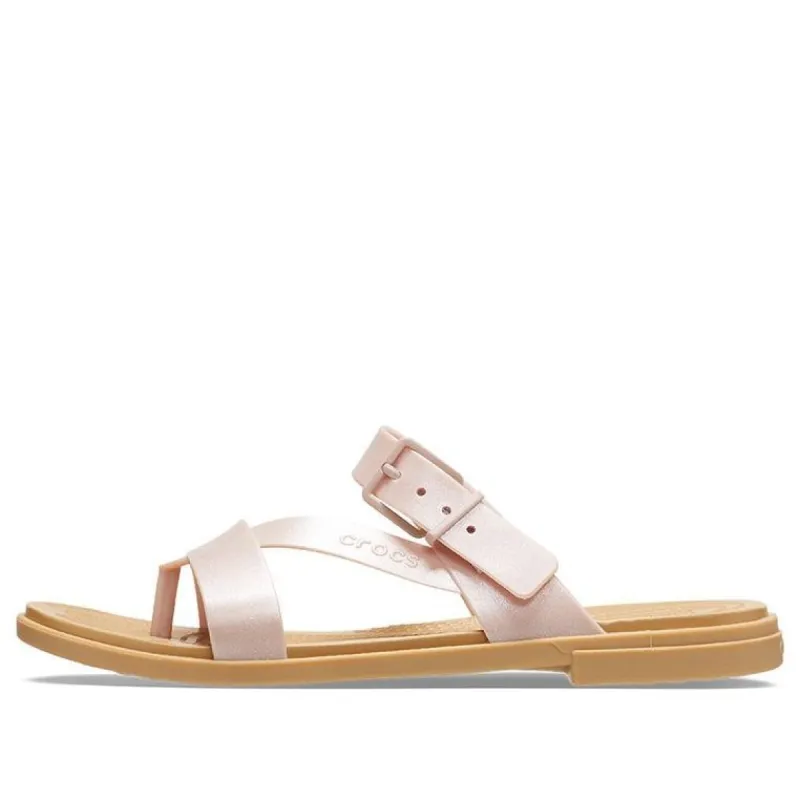 (WMNS) Crocs Tulum Shimmer Toe Post Sandals 'Pink Clay' 208666-6TY sold by KicksCrew