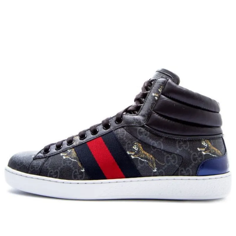 Gucci Ace GG High 'Tiger Logo - Black' 555197-G0K50-1107 sold by KicksCrew