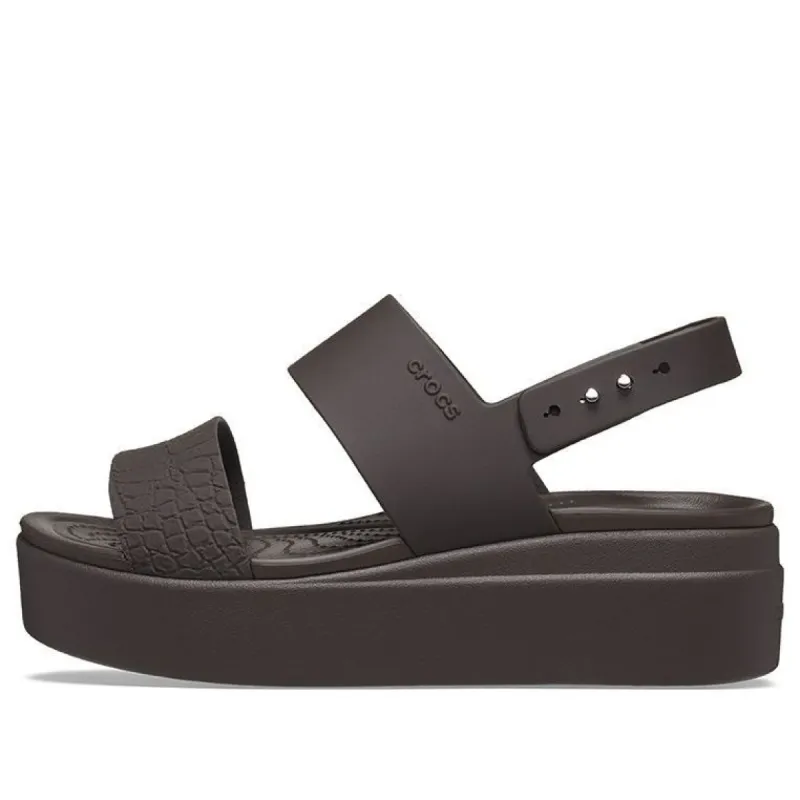 (WMNS) Crocs Brooklyn Croco Low Espresso Sandal 'Brown' 208585-206 sold by KicksCrew