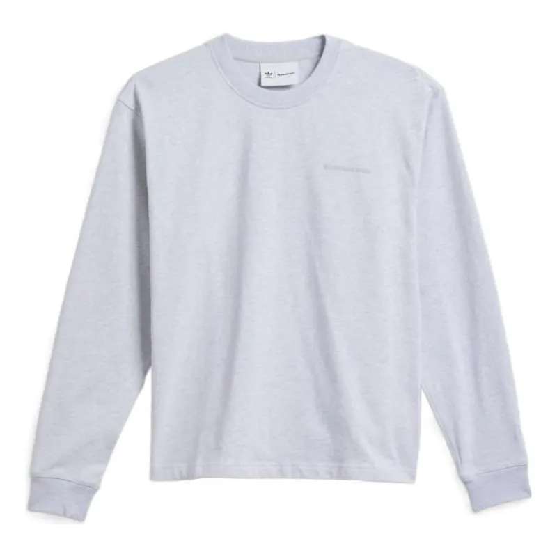 adidas x Pharrell Williams Basics Long Sleeve Tee 'Grey' HN3439 sold by KicksCrew