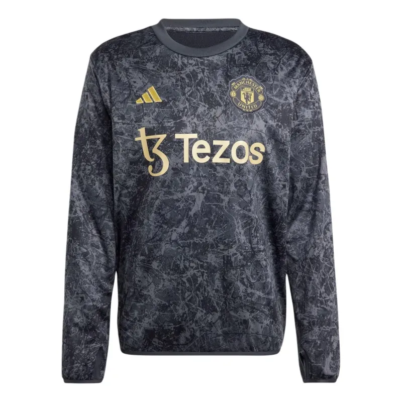 adidas Manchester United Stone Roses Pre-match Warm Top 'Black' IQ1567 sold by KicksCrew