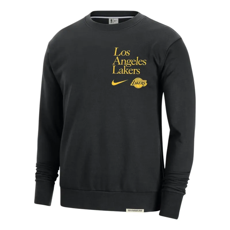Nike x NBA Los Angeles Lakers Crew-Neck Sweatshirt 'Black' FD8654-010 sold by KicksCrew