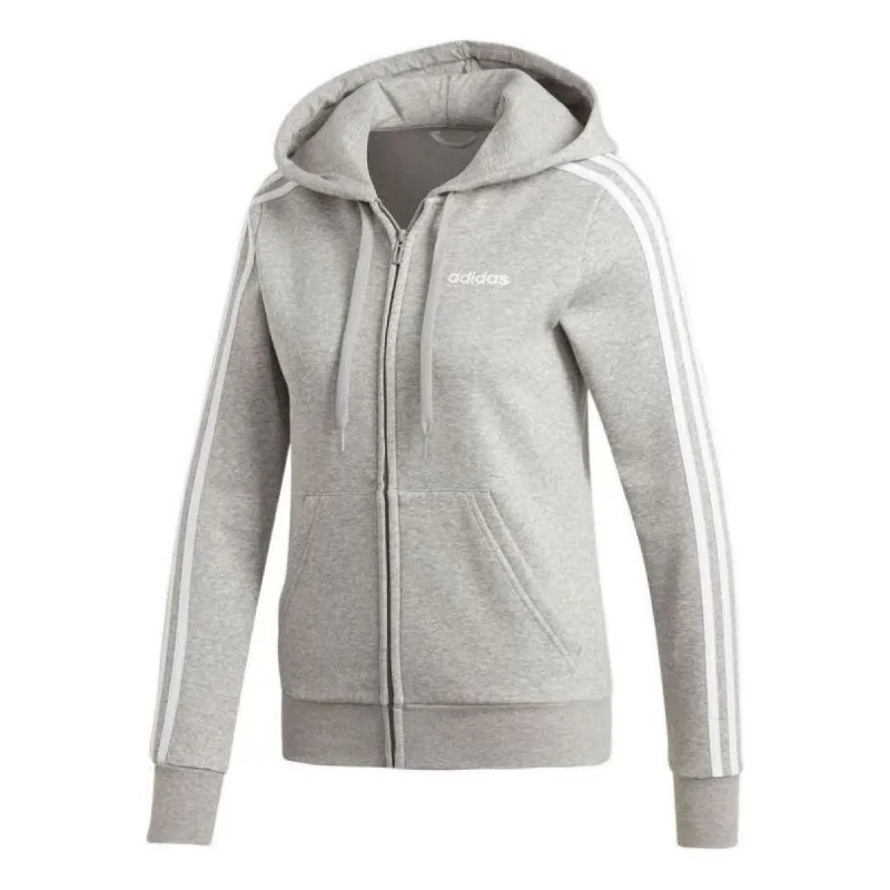 (WMNS) Adidas Essentials 3-Stripes Fleece Hoodie 'Grey' EI0683 sold by KicksCrew