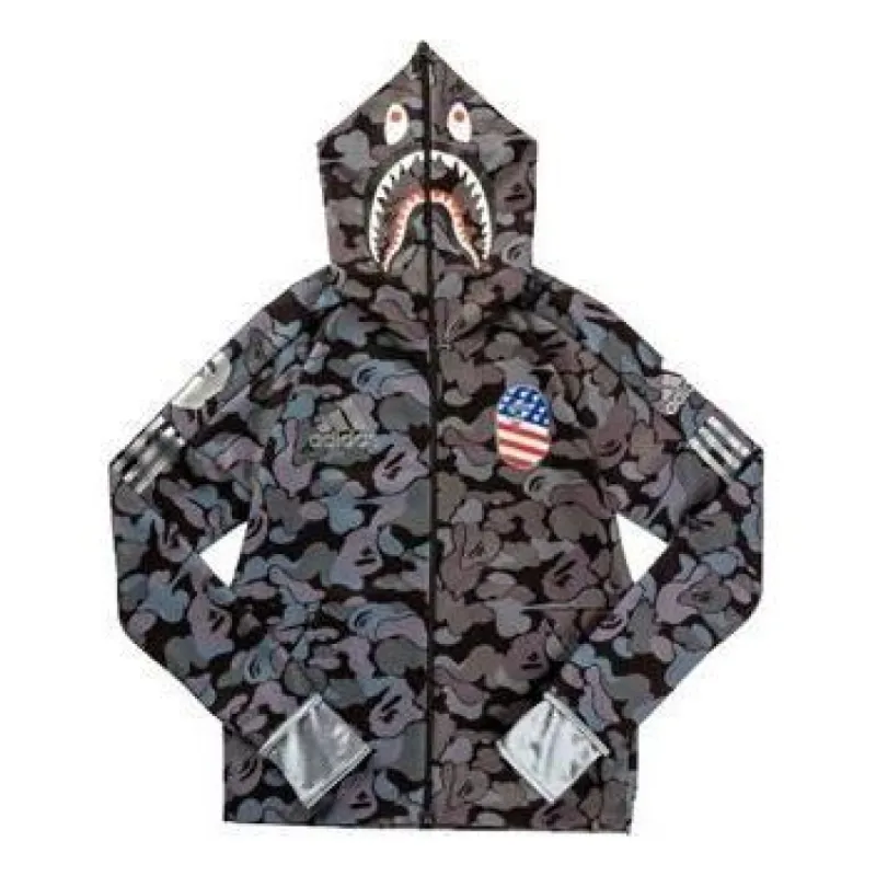 Bape X Adidas SB Shark Hoodie 'Black' EA2091 sold by KicksCrew