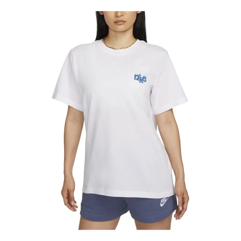 (WMNS) Nike Cloud Flower Logo T-Shirts 'White' FD2550-100 sold by KicksCrew