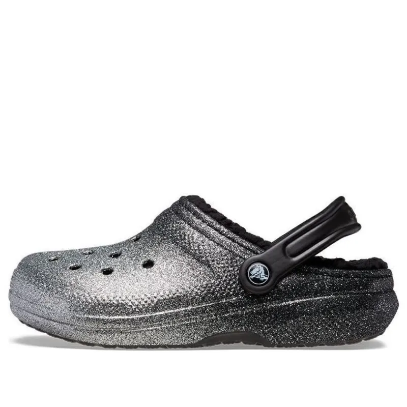 (WMNS) Crocs Classic Glitter Lined Clogs 'Black Silver' 205842-067 sold by KicksCrew