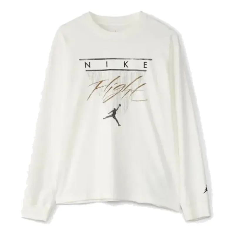 (WMNS) Air Jordan Long-Sleeve Graphic T-Shirt Asia Sizing 'Sail' FD7206-133 sold by KicksCrew