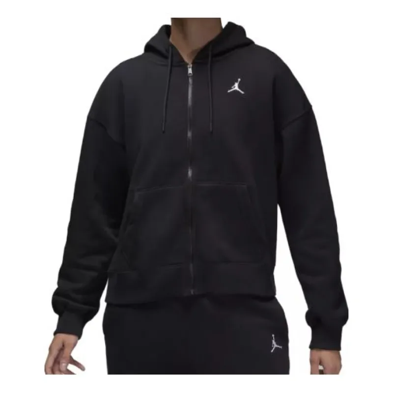(WMNS) Air Jordan Brooklyn Fleece Full Zip Hoodie 'Black' FD7866-010 sold by KicksCrew